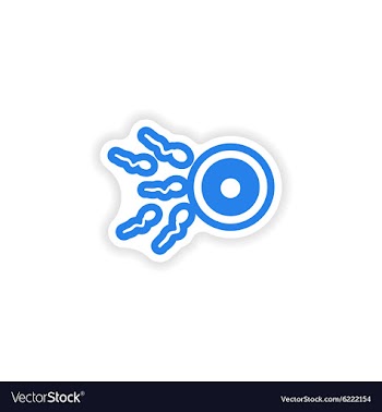 Paper sticker on white background female egg and vector image