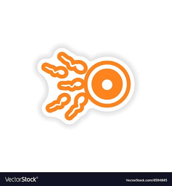 Paper sticker on white background female egg and vector image