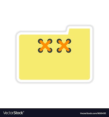 Paper sticker on white background file folder vector image