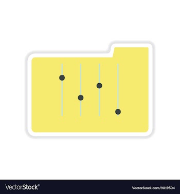 Paper sticker on white background file folder vector image