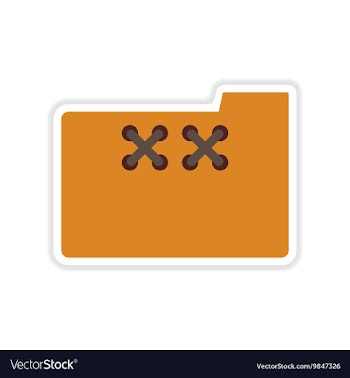 Paper sticker on white background file folder vector image