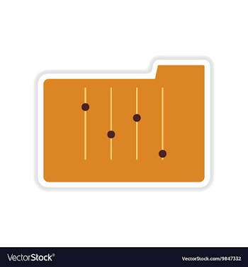 Paper sticker on white background file folder vector image