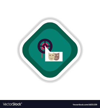 Paper sticker on white background film mask vector image