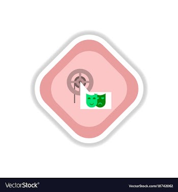 Paper sticker on white background film mask vector image