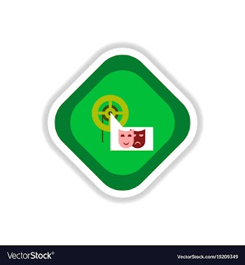 Paper sticker on white background film mask vector image