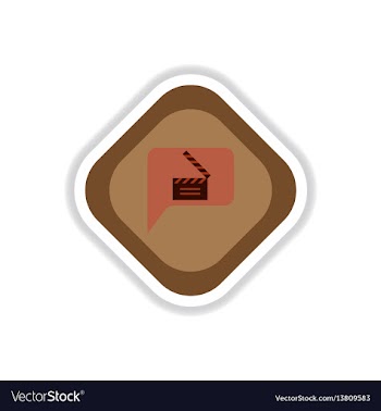 Paper sticker on white background film slapstick vector image