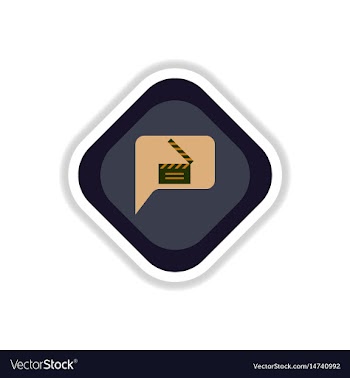 Paper sticker on white background film slapstick vector image