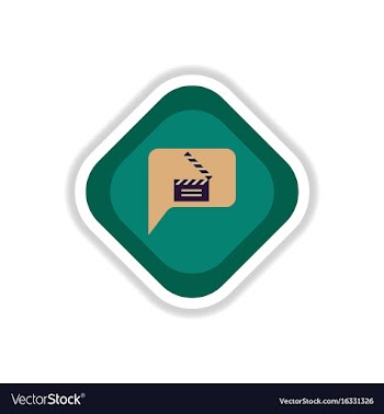 Paper sticker on white background film slapstick vector image