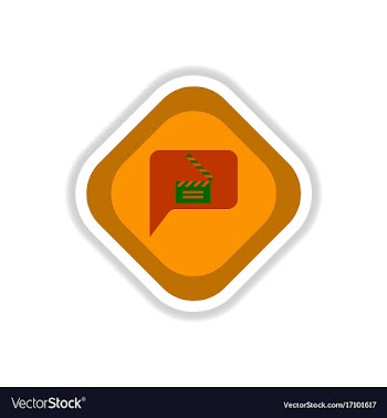 Paper sticker on white background film slapstick vector image