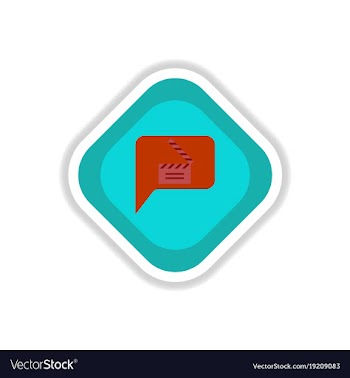 Paper sticker on white background film slapstick vector image