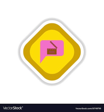 Paper sticker on white background film slapstick vector image