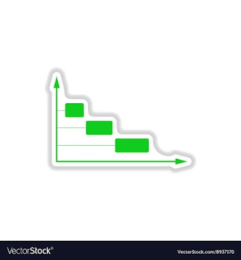 Paper sticker on white background financial graph vector image