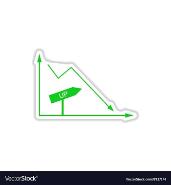 Paper sticker on white background financial graph vector image