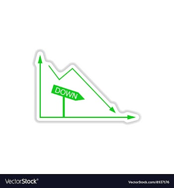 Paper sticker on white background financial graph vector image