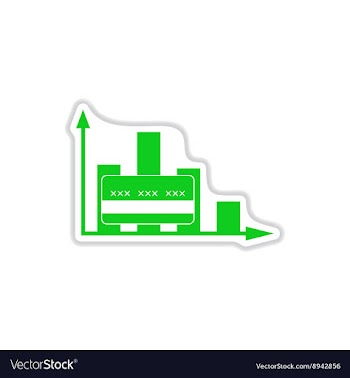 Paper sticker on white background financial graph vector image