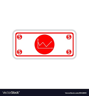 Paper sticker on white background financial vector image
