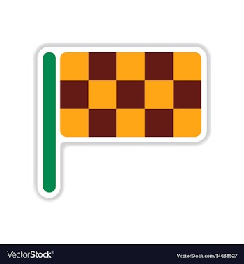 Paper sticker on white background finish flag vector image