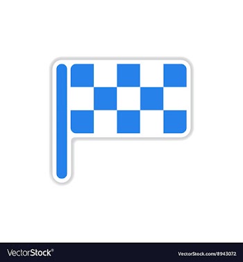 Paper sticker on white background finish flag vector image