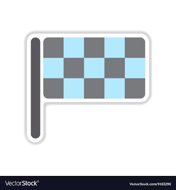 Paper sticker on white background finish flag vector image