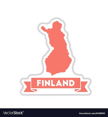 Paper sticker on white background Finland map vector image