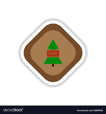 Paper sticker on white background fir park vector image