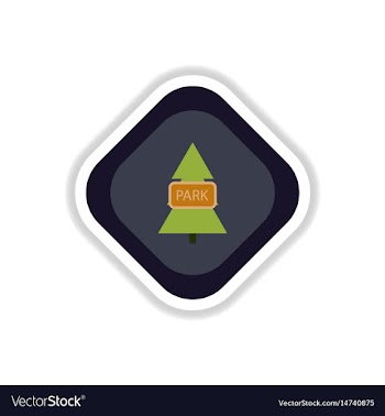 Paper sticker on white background fir park vector image