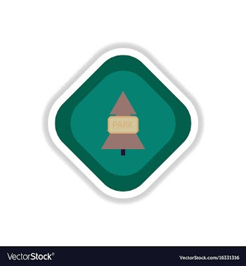 Paper sticker on white background fir park vector image