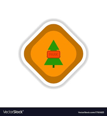 Paper sticker on white background fir park vector image