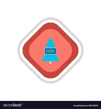 Paper sticker on white background fir park vector image