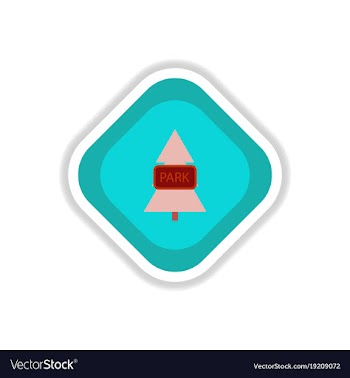 Paper sticker on white background fir park vector image