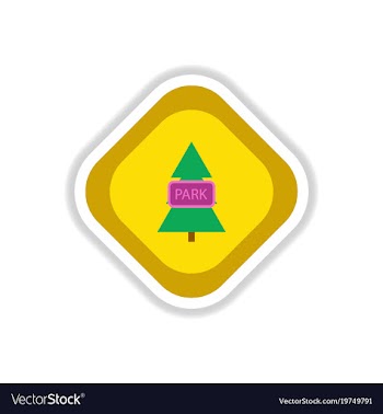 Paper sticker on white background fir park vector image