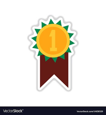 Paper sticker on white background first medal vector image