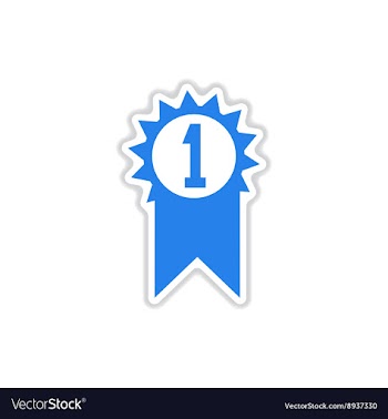 Paper sticker on white background first medal vector image