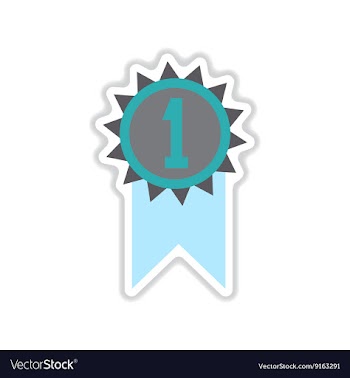 Paper sticker on white background first medal vector image