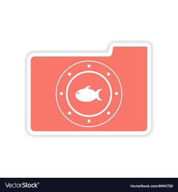 Paper sticker on white background fish folder vector image