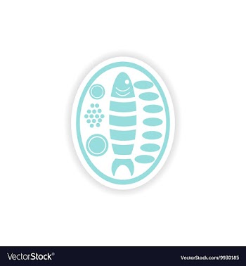 Paper sticker on white background fish plate vector image
