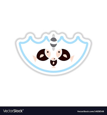 Paper sticker on white background fish water vector image