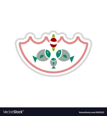 Paper sticker on white background fish water vector image