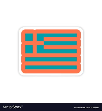 Paper sticker on white background flag of greece vector image
