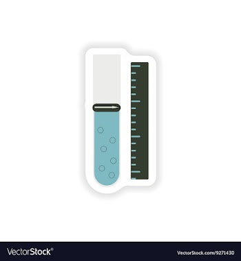 Paper sticker on white background flask lab vector image