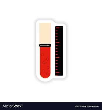 Paper sticker on white background flask lab vector image
