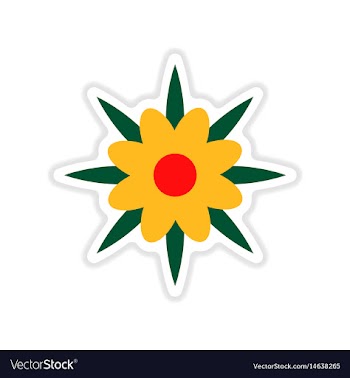 Paper sticker on white background flower vector image