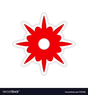 Paper sticker on white background flower vector image