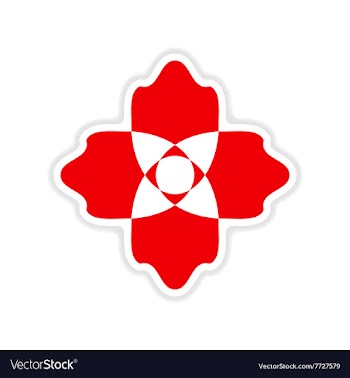 Paper sticker on white background flower vector image