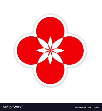 Paper sticker on white background flower vector image