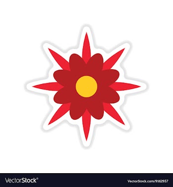 Paper sticker on white background flower vector image