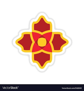 Paper sticker on white background flower vector image
