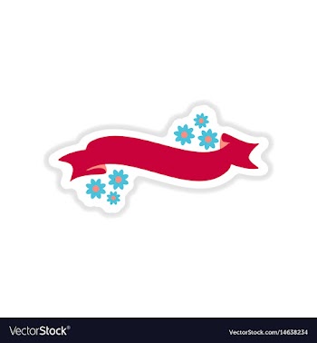 Paper sticker on white background flowers garland vector image