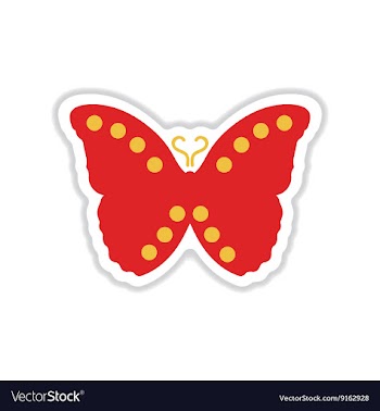 Paper sticker on white background flying vector image