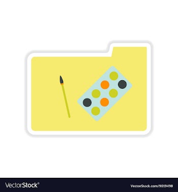 Paper sticker on white background folder paint vector image